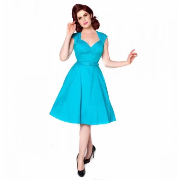 Pinup Couture Dresses & Skirts - Pinup couture pinupgirl clothing bright blue Heidi dress size large retro